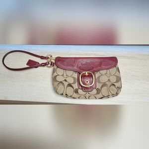 COACH wristlet in burgundy